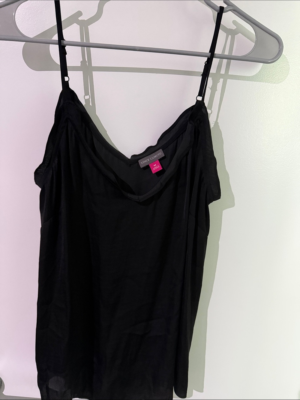 Vince Camuto Black Draped Slip Camisole